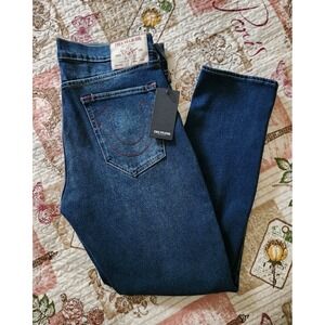 True Religion GENO‎ Men's Relaxed Slim Blue Jeans Pants Pockets Size 34×30